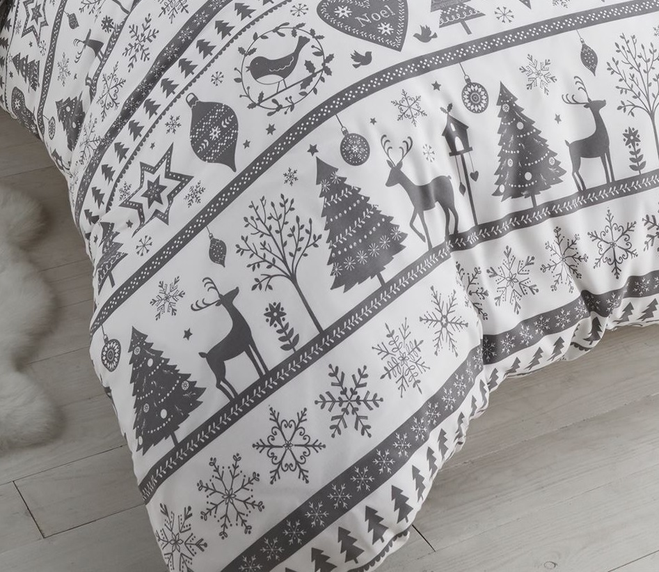 FATHER CHRISTMAS TREE SANTA CLAUS SNOWMAN REINDEER QUILT DUVET COVER